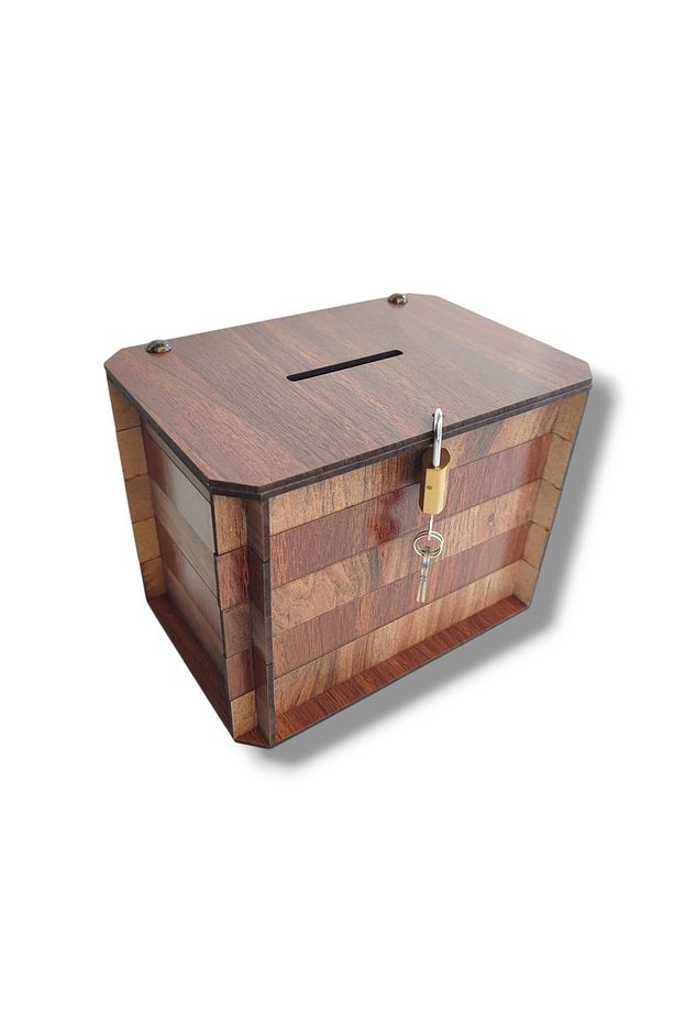 Kumbara - Parabox Ahşap Tip Box (CEVİZ-KEMENÇE) - 4