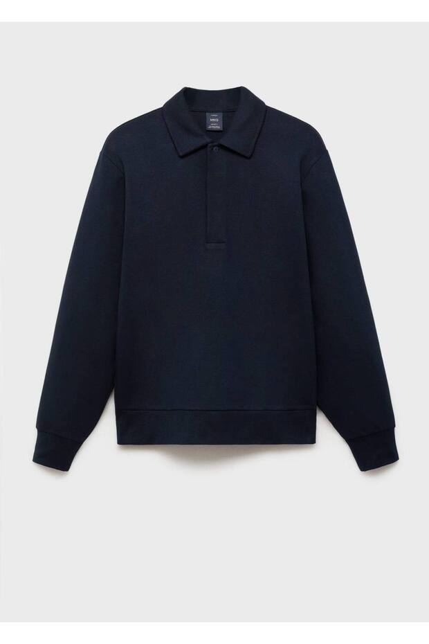 Regular kesim pamuklu polo sweatshirt - 3