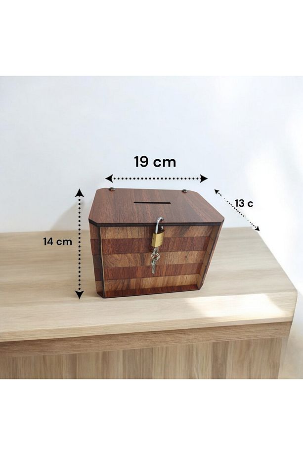 Kumbara - Parabox Ahşap Tip Box (CEVİZ-KEMENÇE) - 3
