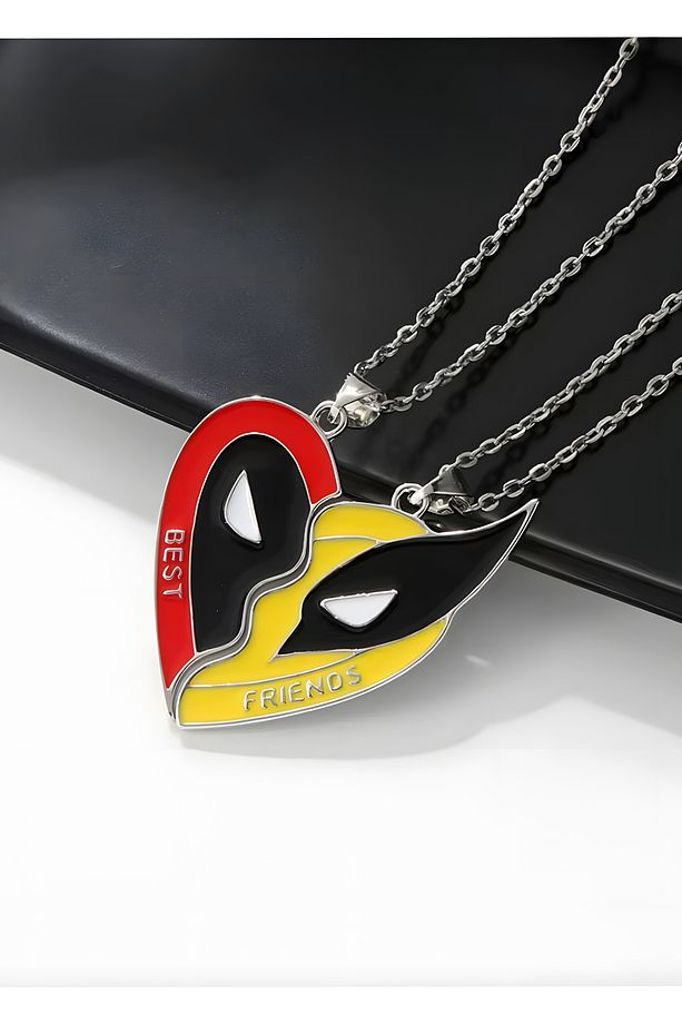 2 Adet Mıknatıslı Arkadaşlık Kolyesi Deadpool & Wolverine Best Friends Kolye - 4