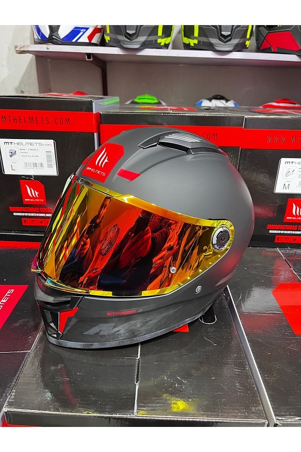 Helmets stinger 2 solid mat siyah (şeffaf vizörlü) - 6
