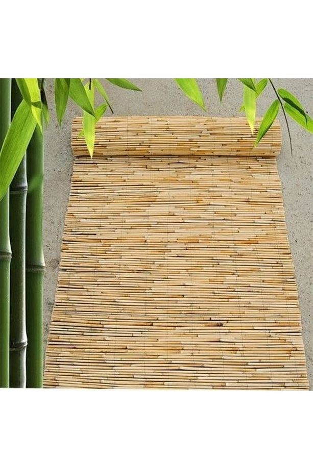 1 Metre X 3 Metre Bambu Kamış Hasır Bahçe Çiti Gölgelik Balkon Çiti - 2