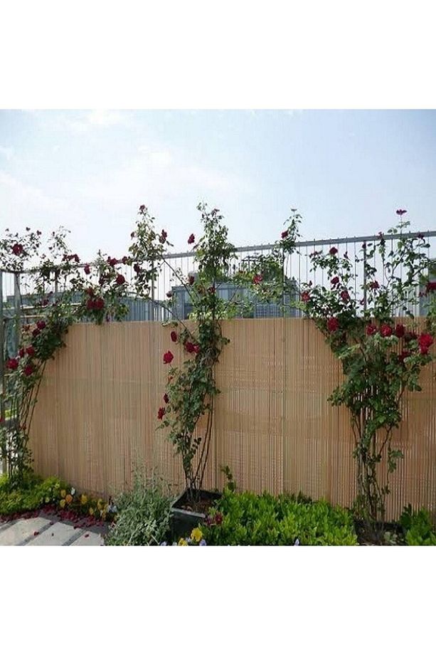 1 Metre X 3 Metre Bambu Kamış Hasır Bahçe Çiti Gölgelik Balkon Çiti - 3
