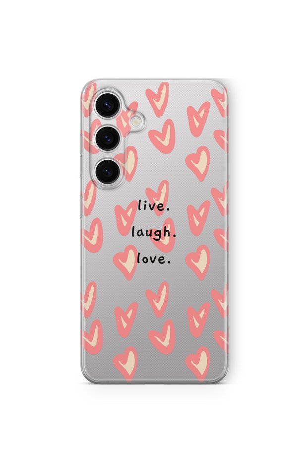 حافظة شفافة مطبوعة بتصميم Live Laugh Love متوافقة مع هاتف Samsung Galaxy A15