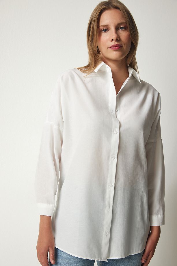 Oversize Basic Gömlek EKRU LDD0003 - 3