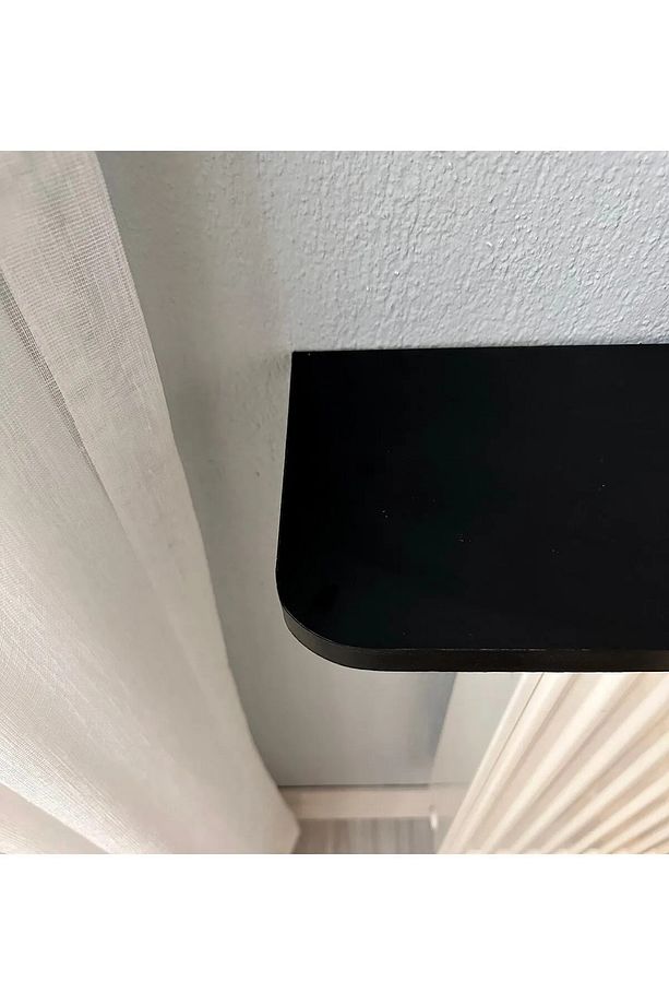 Siyah Petek Üstü Tak Çıkar Uçan Raf & Dresuar Duvar Montajsız Oval Kesim 120 Cm - 3