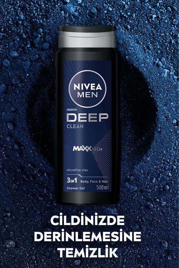 MEN Erkek Duş Jeli Deep Dimension 500ml Ve Rollon Deodorant Derma Control Clinical50ml,sünger Hediye - 4