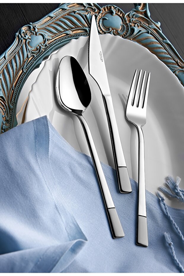Yetkin Alya Satin Deluxe Boxed 72 Pieces 12 Person Fork Spoon Knife Set