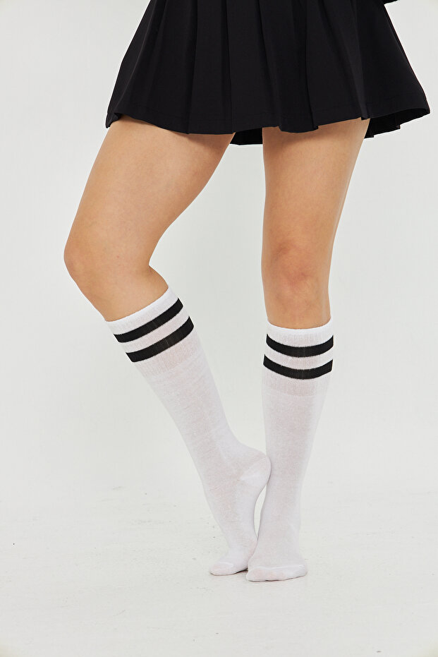 Circle Model Women's Cotton Elastic Knee Socks