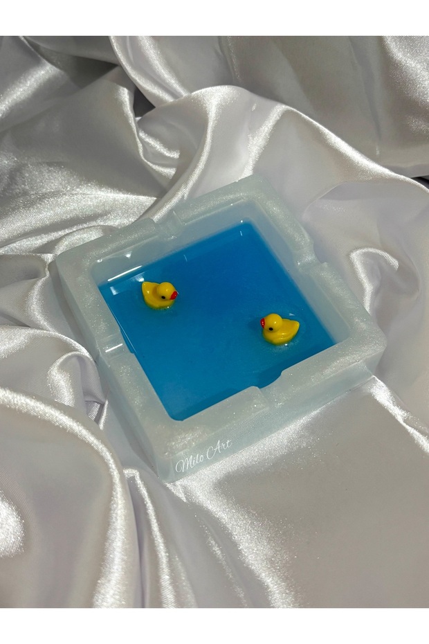 Mini Ördek Temalı Epoksi Küllük Kül Tabağı ( Dört Oyuklu ) - 4