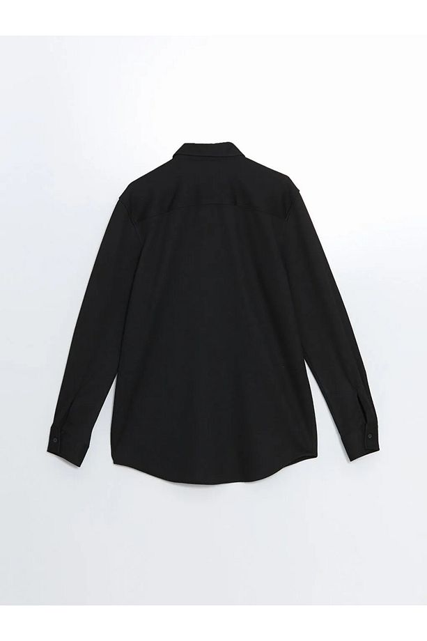 LCW Vision Siyah Slim Fit Uzun Kollu Erkek Gömlek - 6