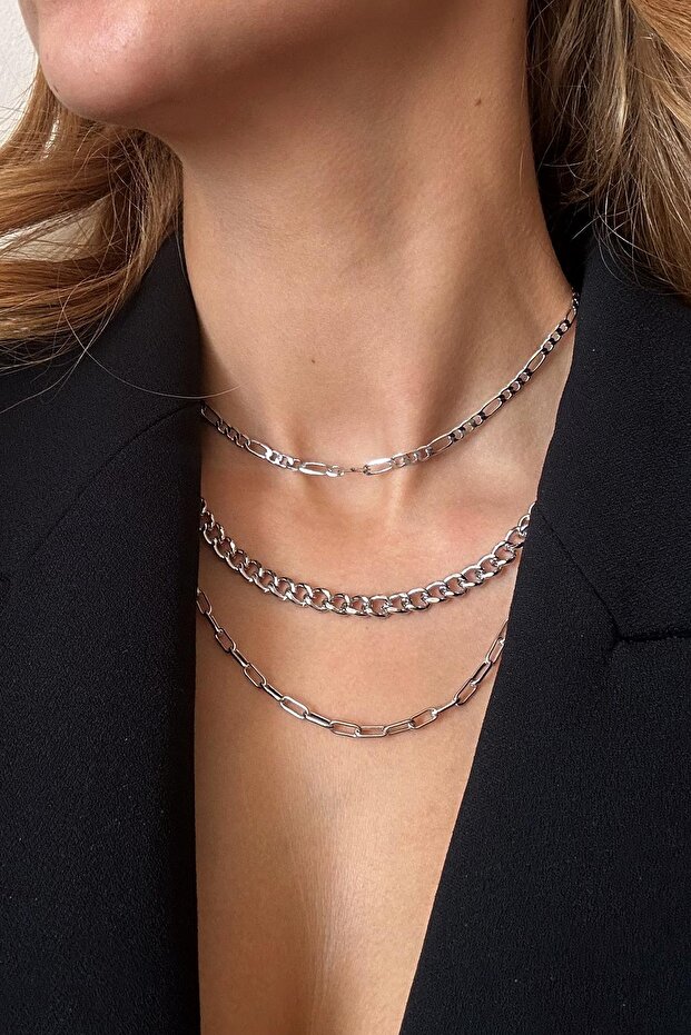 Basic Zincir Kolye Seti 3 Adet - 4