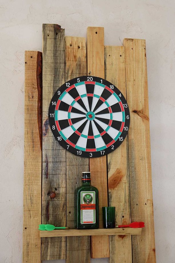 Doğal Ahşap Dart Tahtası Seti - 2