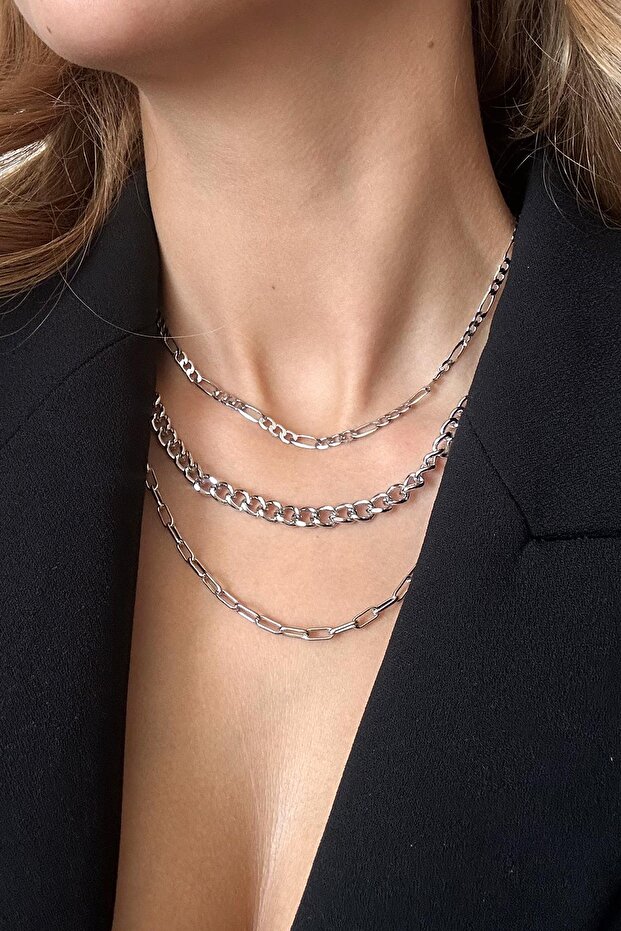 Basic Zincir Kolye Seti 3 Adet - 2