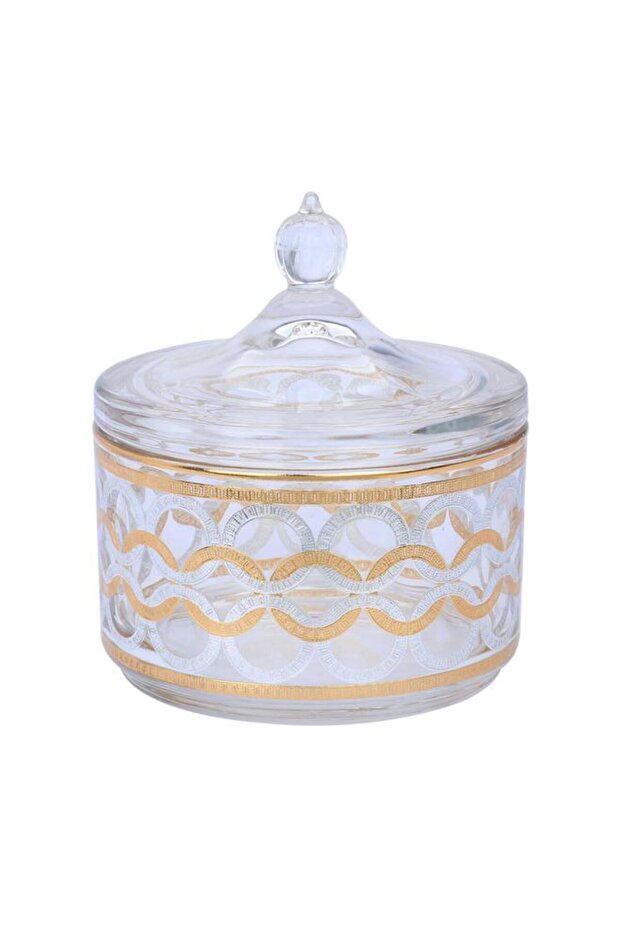 Tea And Coffee Serving Set 26 Pieces Golden Pattern Transparent - 2