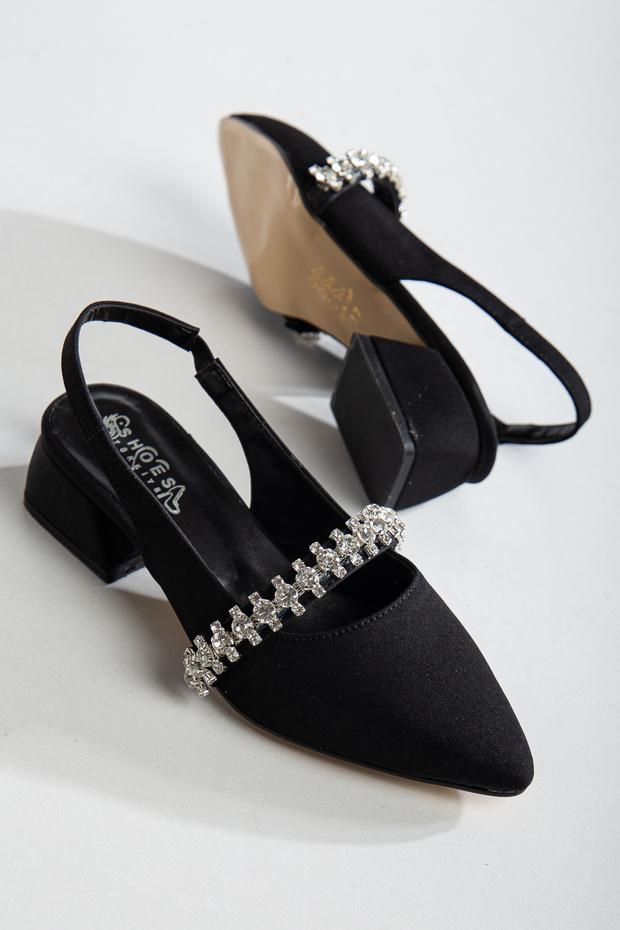 Women's Stylish Stone Detailed Heeled (1-4 cm) Shoes