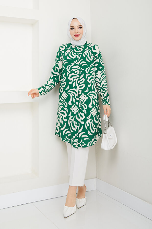 Viscose Patterned Tunic - Snowflake - 1