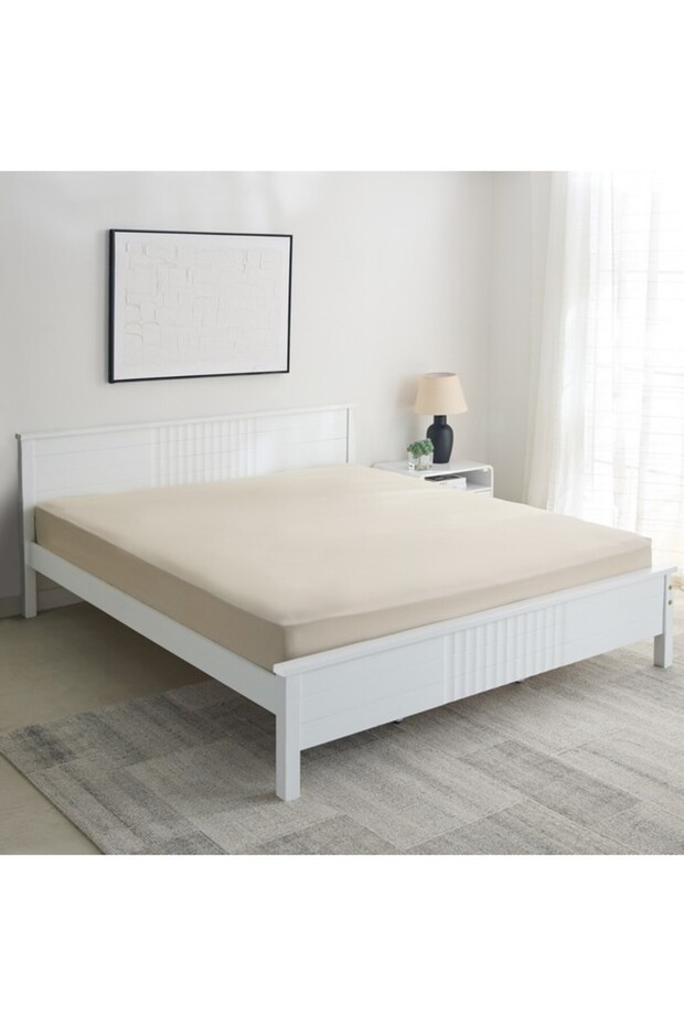 Essential Solid Cotton King Fitted Sheet - 2
