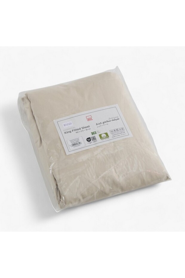 Essential Solid Cotton King Fitted Sheet - 8