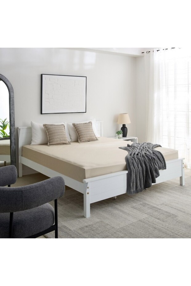 Essential Solid Cotton King Fitted Sheet - 7