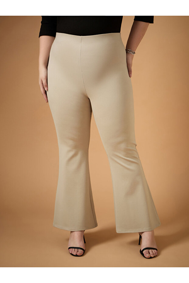 Plus Size Solid Flared Pants - 1