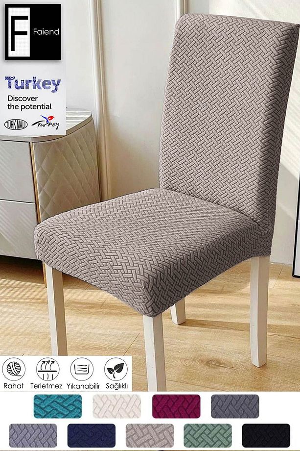 Sandalye Kılıfı, Sandalye Örtüsü, Lastikli, Likralı , Yıkanabılır  ( 1 PARÇA ) Yüksek Kaliteli - 2