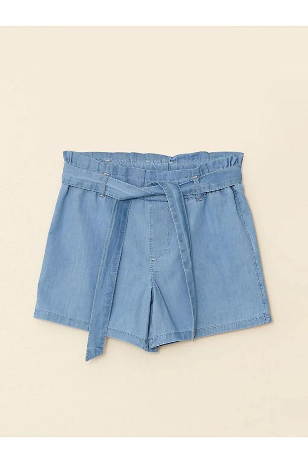 LCW Kids İndigo Basic Kız Çocuk Jean Şort - 1