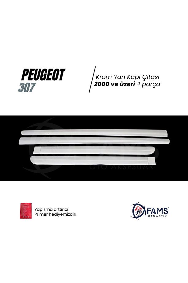 Peug.eot. 307 Krom Yan Kapı Çıtası 4 Prç. 2000 Üzeri P. Çelik - 2