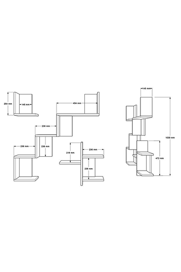Shelf 27 Duvar Rafı Sepet-Antrasit WL27-SA - 5