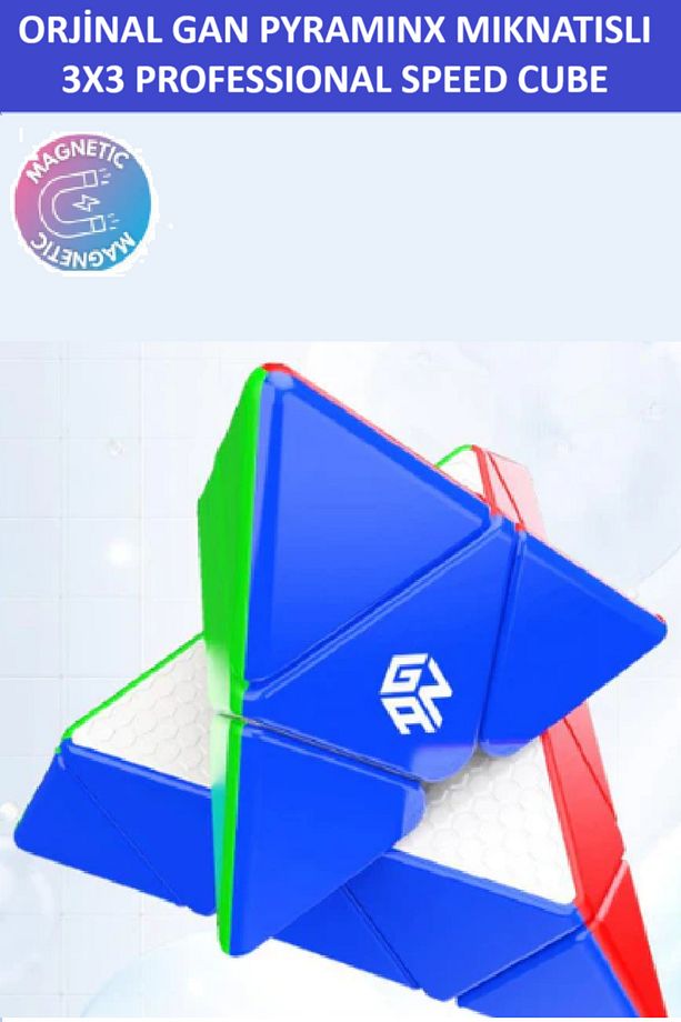 GAN PYRAMINX M MIKNATISLI (MANYETİK) 3x3 Zeka Küpü - Profesyonel Speed Cube - Sabır Küpü - - 3