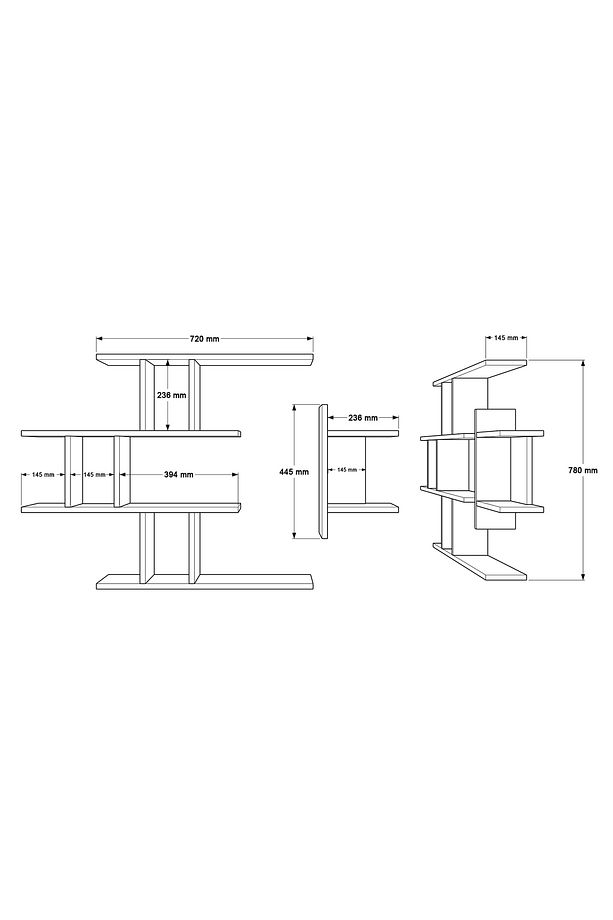 Shelf 25 Duvar Rafı Sepet-Antrasit WL25-SA - 5