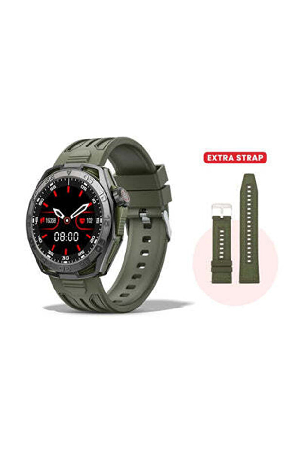 VITAL Smart Calling Watch with 1.43” AMOLED Display, 2 Strap & AI Voice Assistant, Green