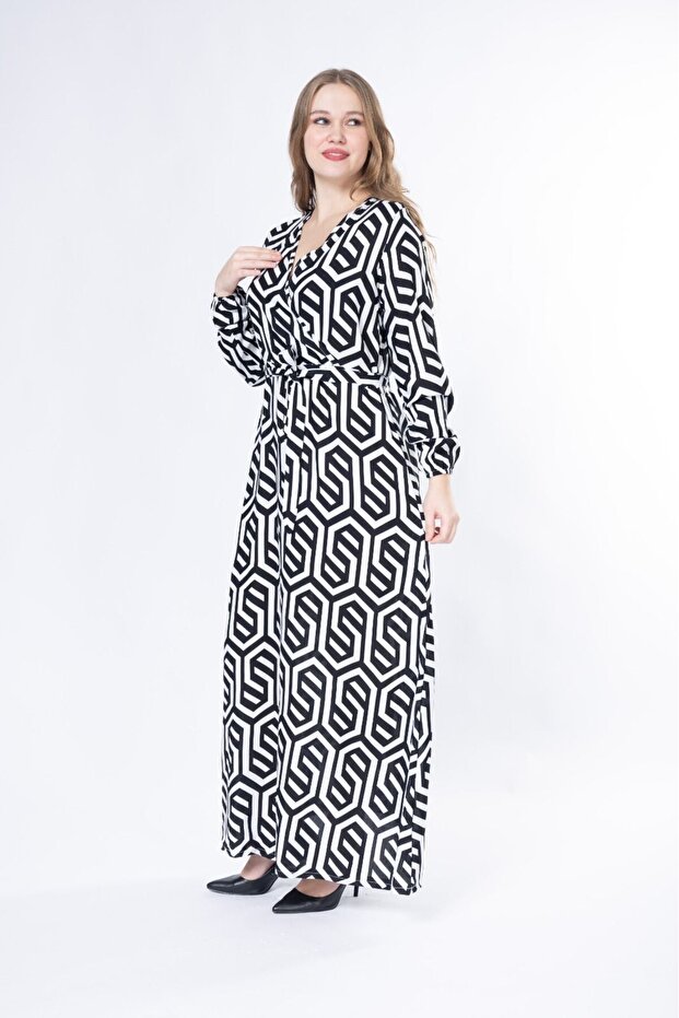 ROCHIE LUNGĂ CU MÂNECĂ LUNGĂ ȚESUTĂ DE VARĂ - 6