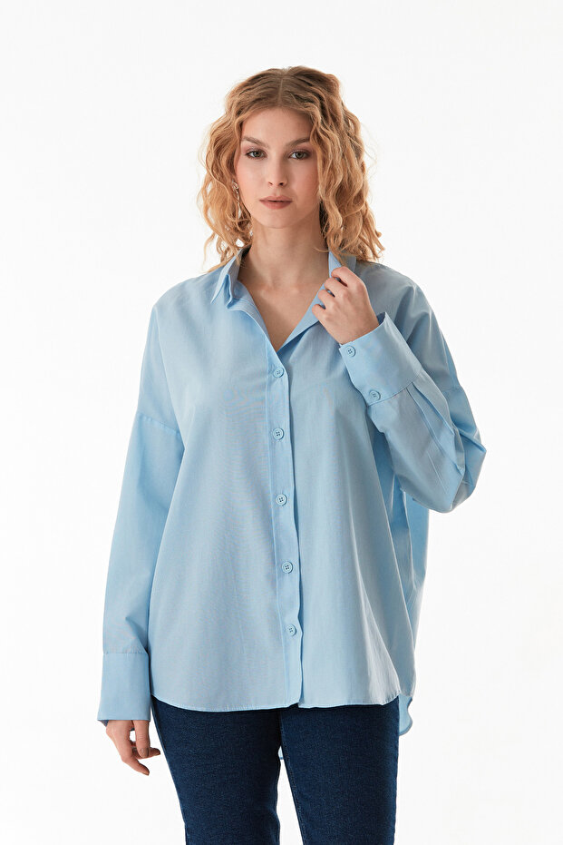 Basic Arkası Uzun Salaş Gömlek - 2