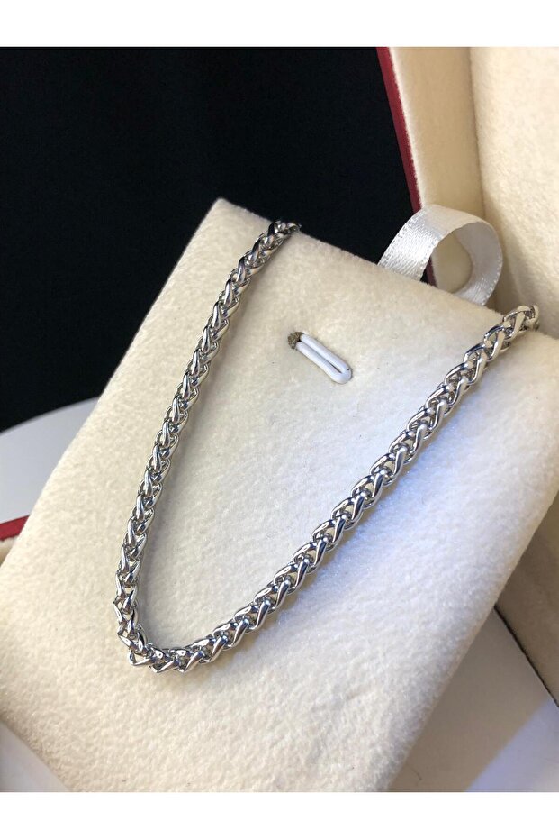 Men's Steel Necklace - 3mm Medium Thickness Foxtail Model, Chain for Lover, Spouse, Father
