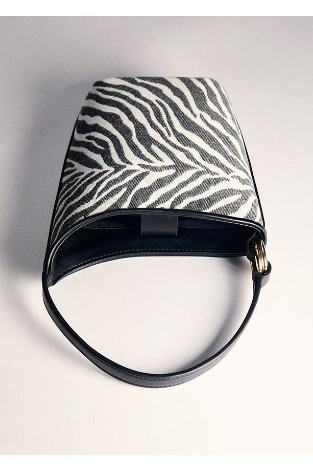Zebra desenli bucket çanta - 5