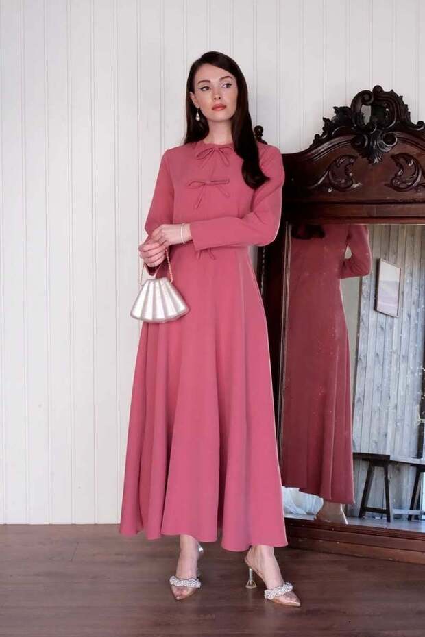 Rochie cu fundă roz - 6