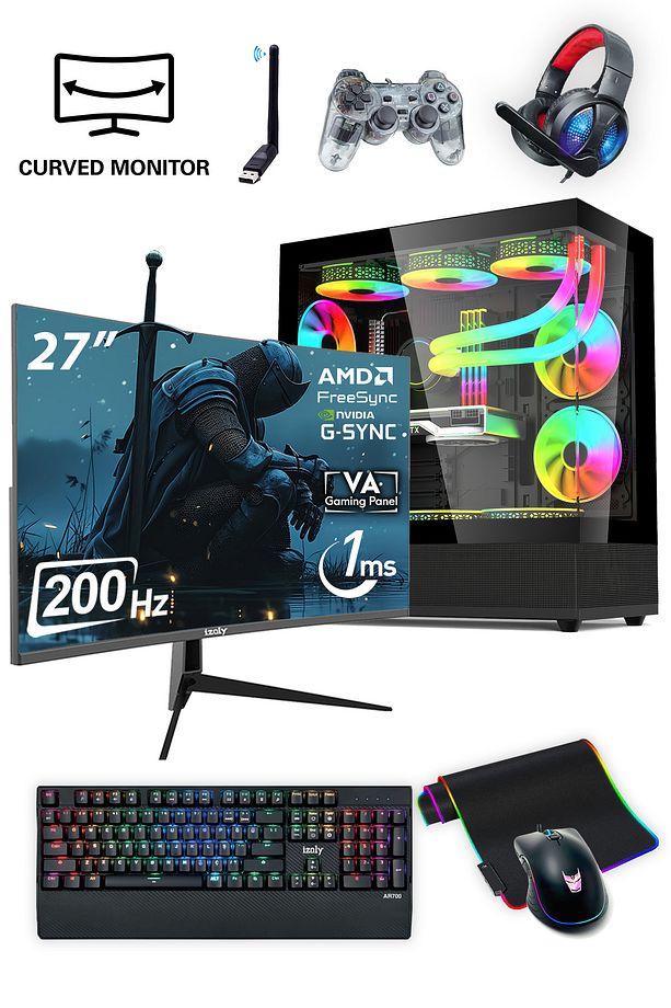 NextGen R5-E-X i5 14400F 32GB DDR5 1TB M.2 NVMe RTX 4070S  12GB 27"200HZ 240mm Masaüstü Bilgisayarı - 1
