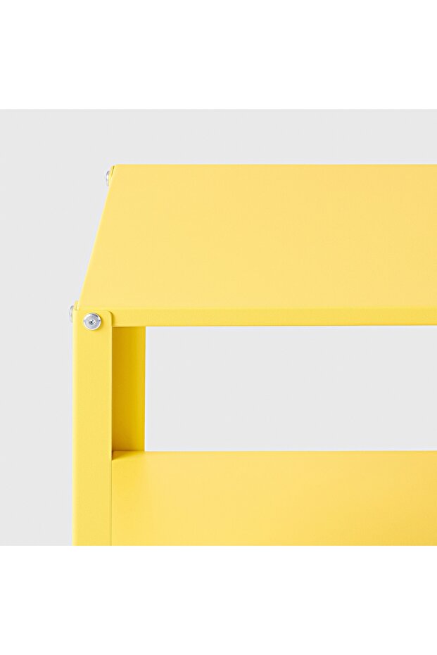 طاولة بجانب السرير، صفراء زاهية، 42×34 سم - 5