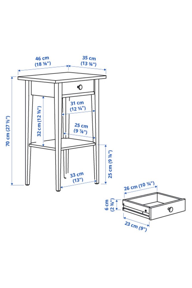 Bedside table, white stain, 46x35 cm - 5