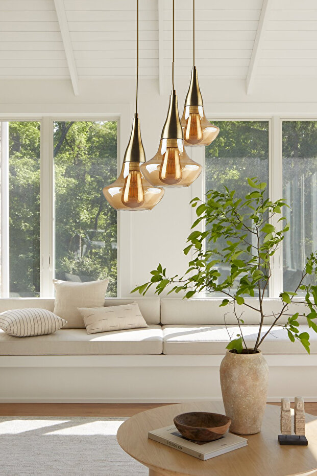 Sarkıt 3'lü Fora Serisi Eskitme Avize - 1