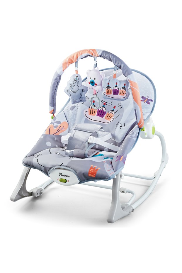 3In1 Rocker/Baby Seat/Recliner with Soothing Music - Party Grey