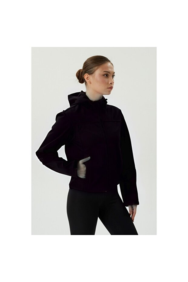 Kadın Siyah Softshell Mont 2421192 - 3