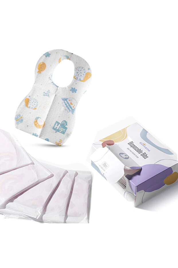Disposable Baby Bibs - 20 pcs - Blue