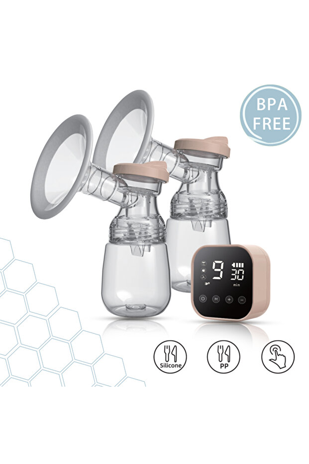مضخة ثدي مزدوجة أوتوماتيكية ذكية مع وحدة تحكم - بيضاء - 2