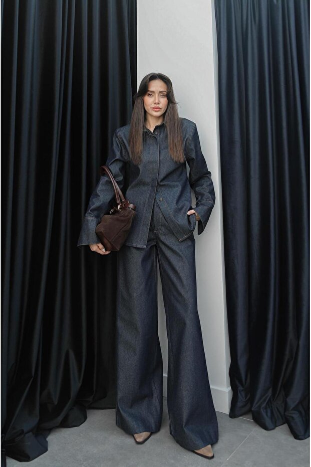 Dark Navy Wide Leg Jeans