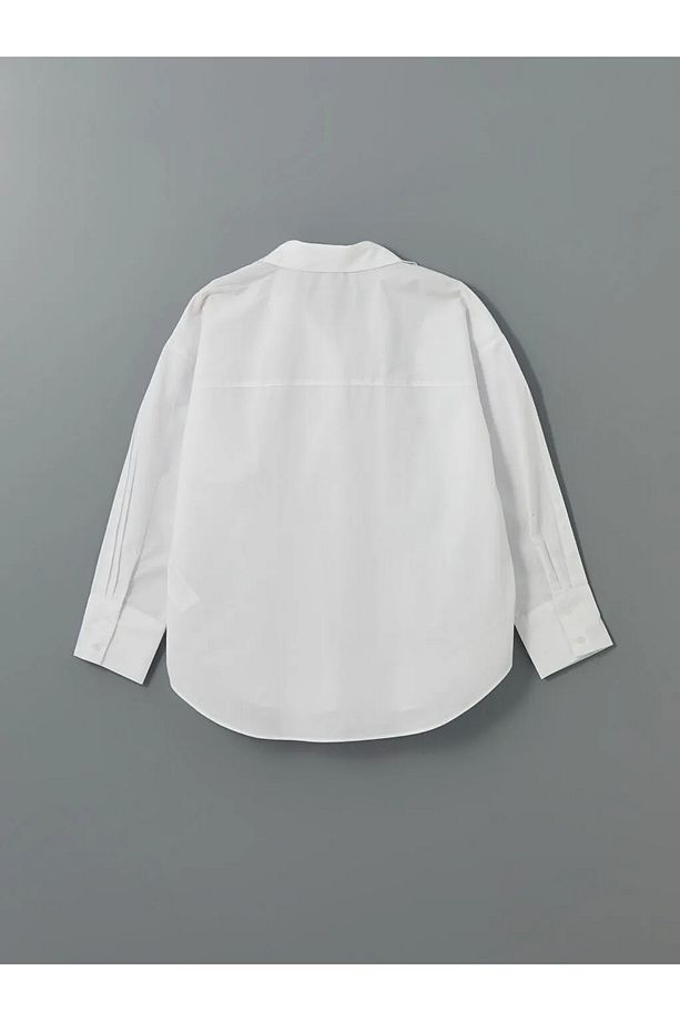 LCW Vision Ekru Taşlı Oversize Kadın Gömlek - 4