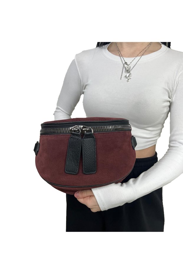 Bag Bordo 100% Real Leather Waist Bag (Bady Bag)