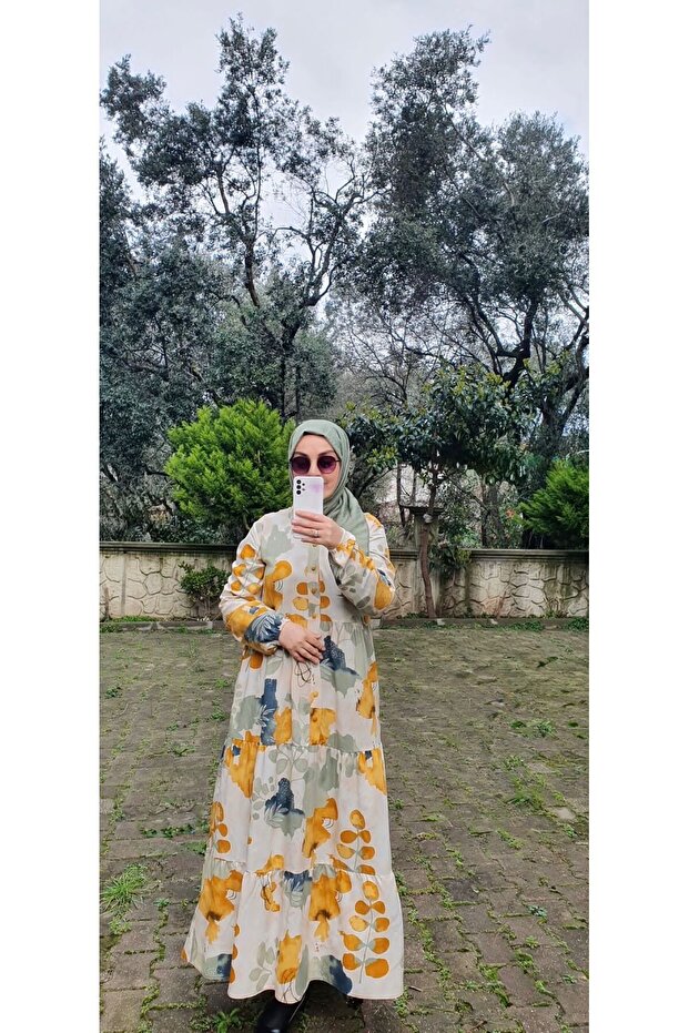 tesettür viskon elbise - 1