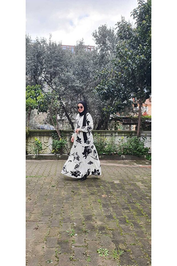 tesettür viskon elbise - 1